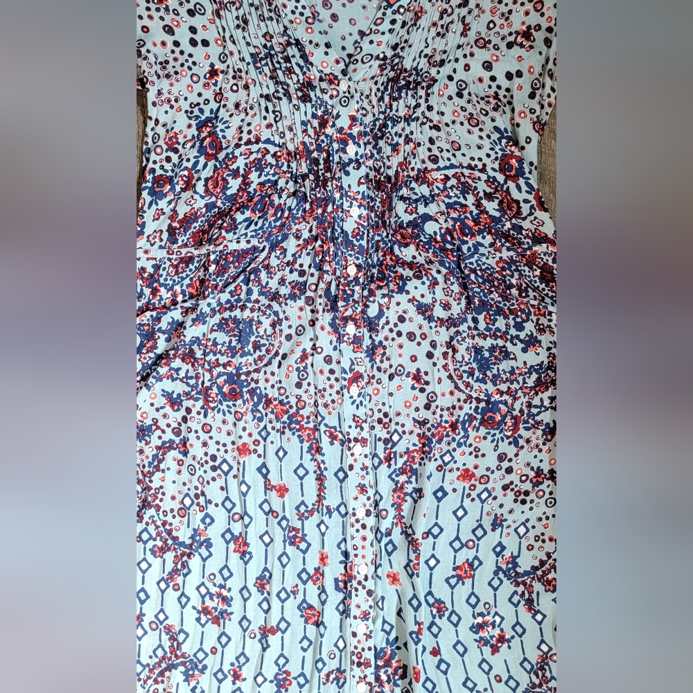 Poupette St. Barth Ilona Maxi Dress Women's M Light Blue Paisley Floral Lightwei - Picture 13 of 16